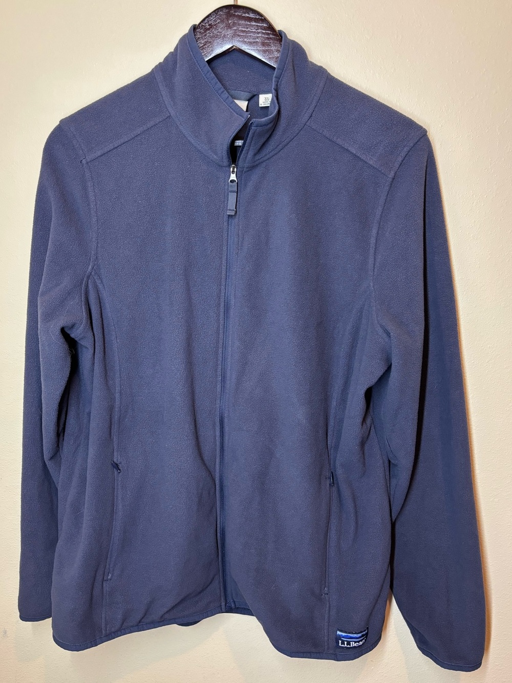 Women’s L.L. Bean sweater Fleece Full-Zip Jacket, XL, recycled fibers, navy